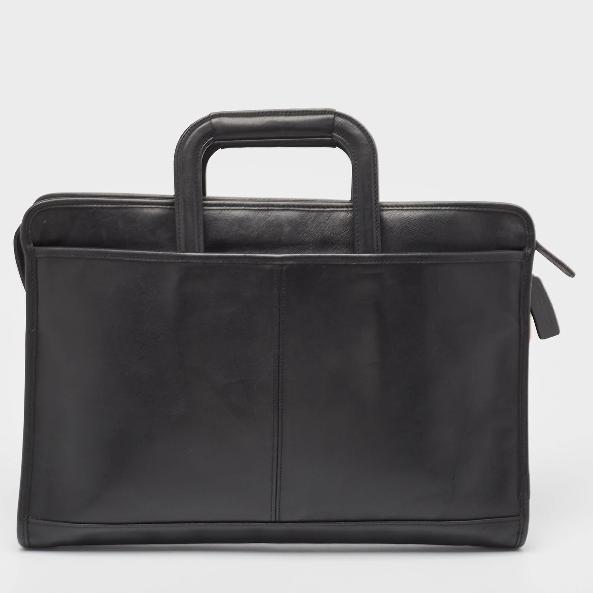 Men's Coach Black Leather Briefcase