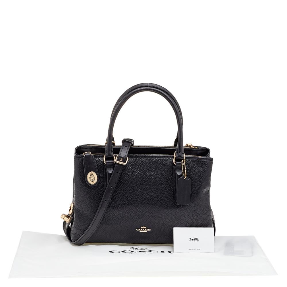 Coach Black Leather Brooklyn Carryall 28 Tote 4