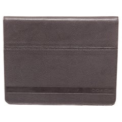 Coach black leather Camden Ipad case, embossed logo at front, black leather 