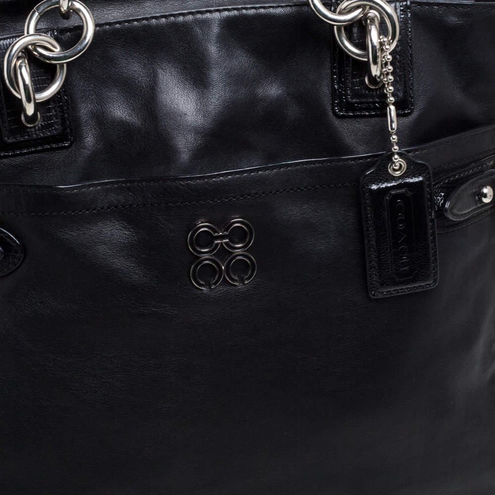 Coach Black Leather Colette Shopper Tote 1