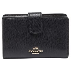 Coach Black Leather Compact Wallet