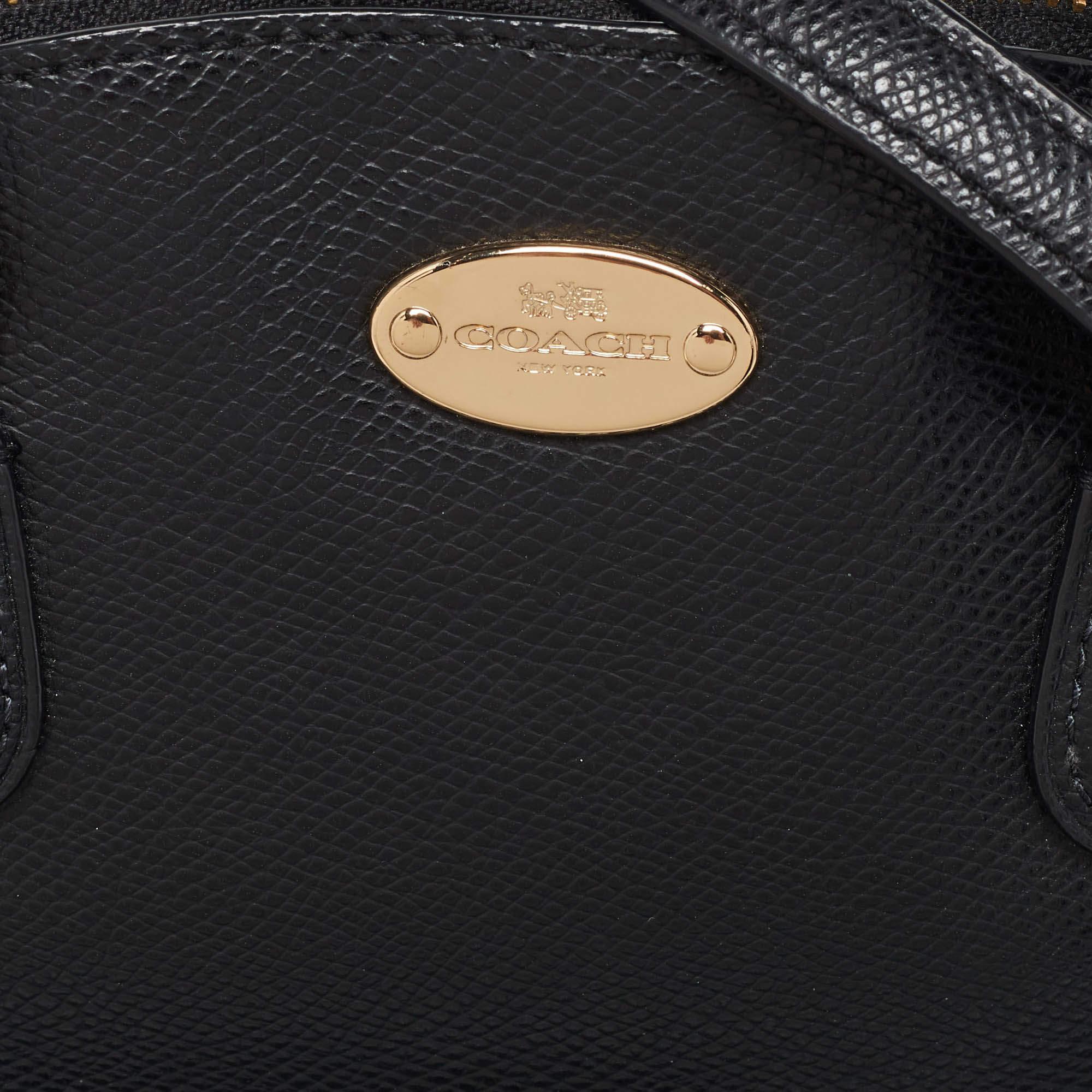 Coach Black Leather Cora Dome Satchel 1