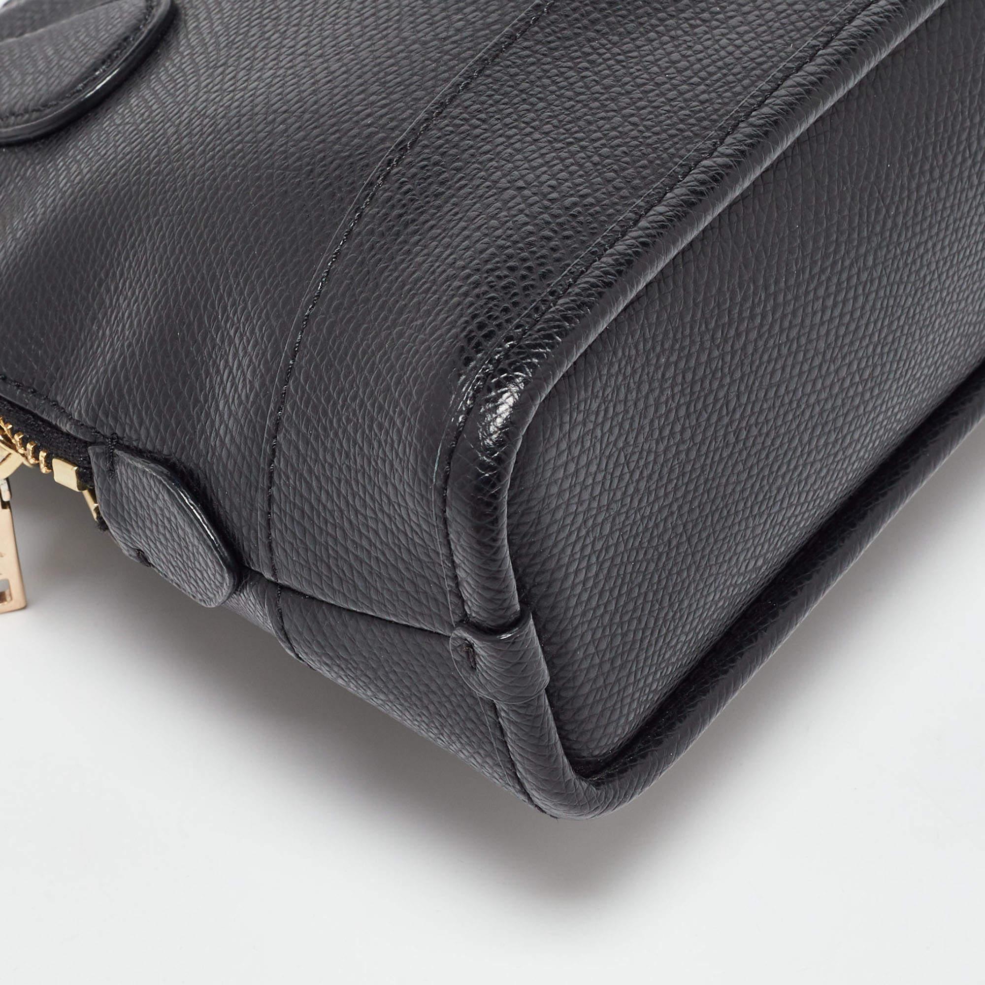 Coach Black Leather Cora Dome Satchel 5