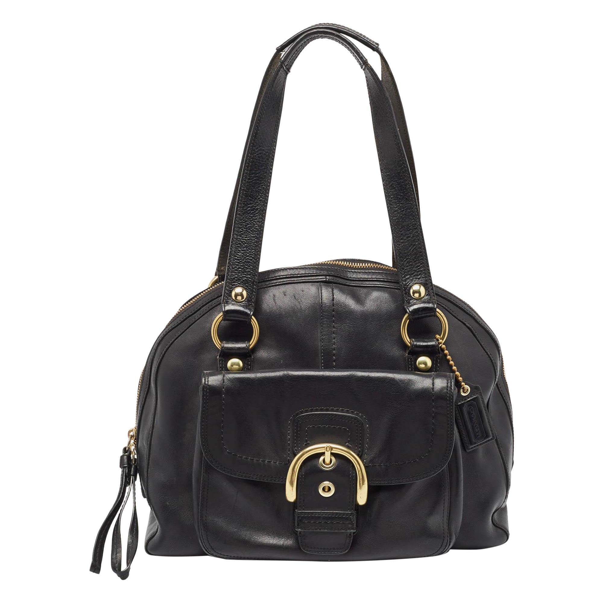Coach Black Leather Dome Satchel