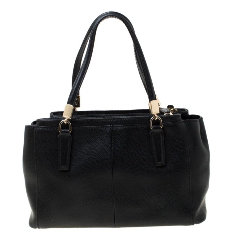 Coach Black Leather Double Zip Tote For Sale at 1stDibs coach double zip leather shoulder bag