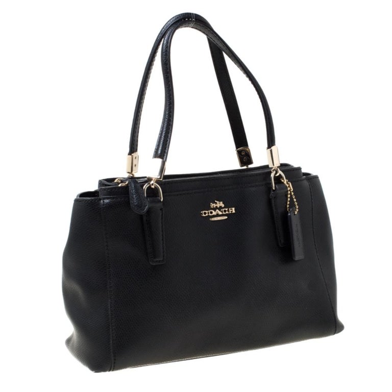 Coach Black Leather Double Zip Tote
