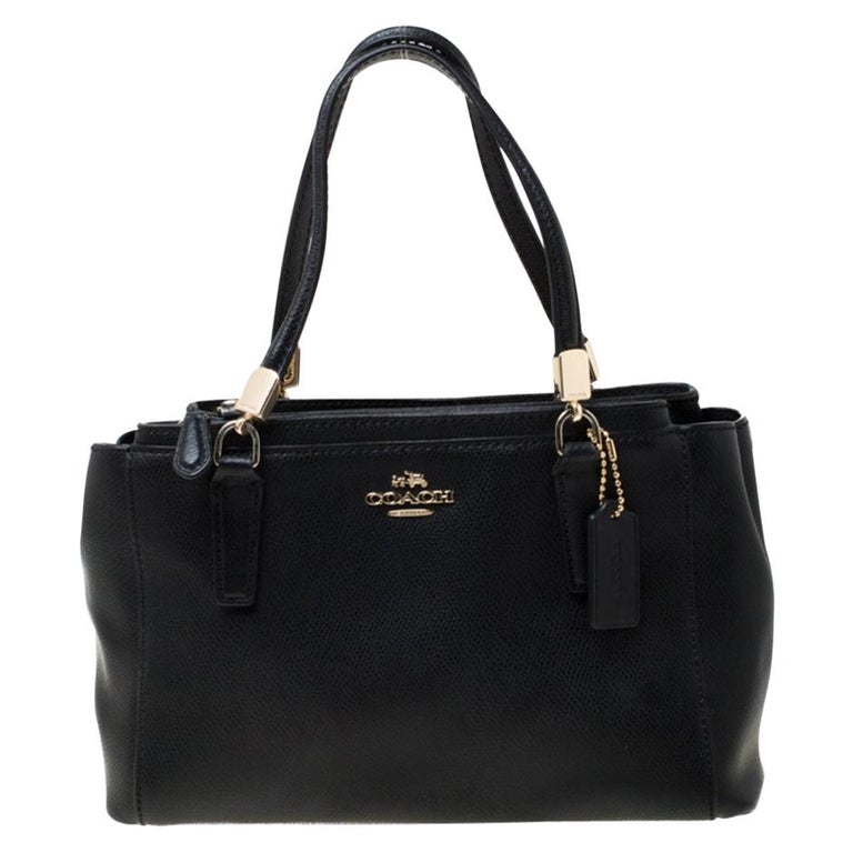 Coach Black Leather Double Zip Tote For Sale at 1stDibs coach double zip leather shoulder bag