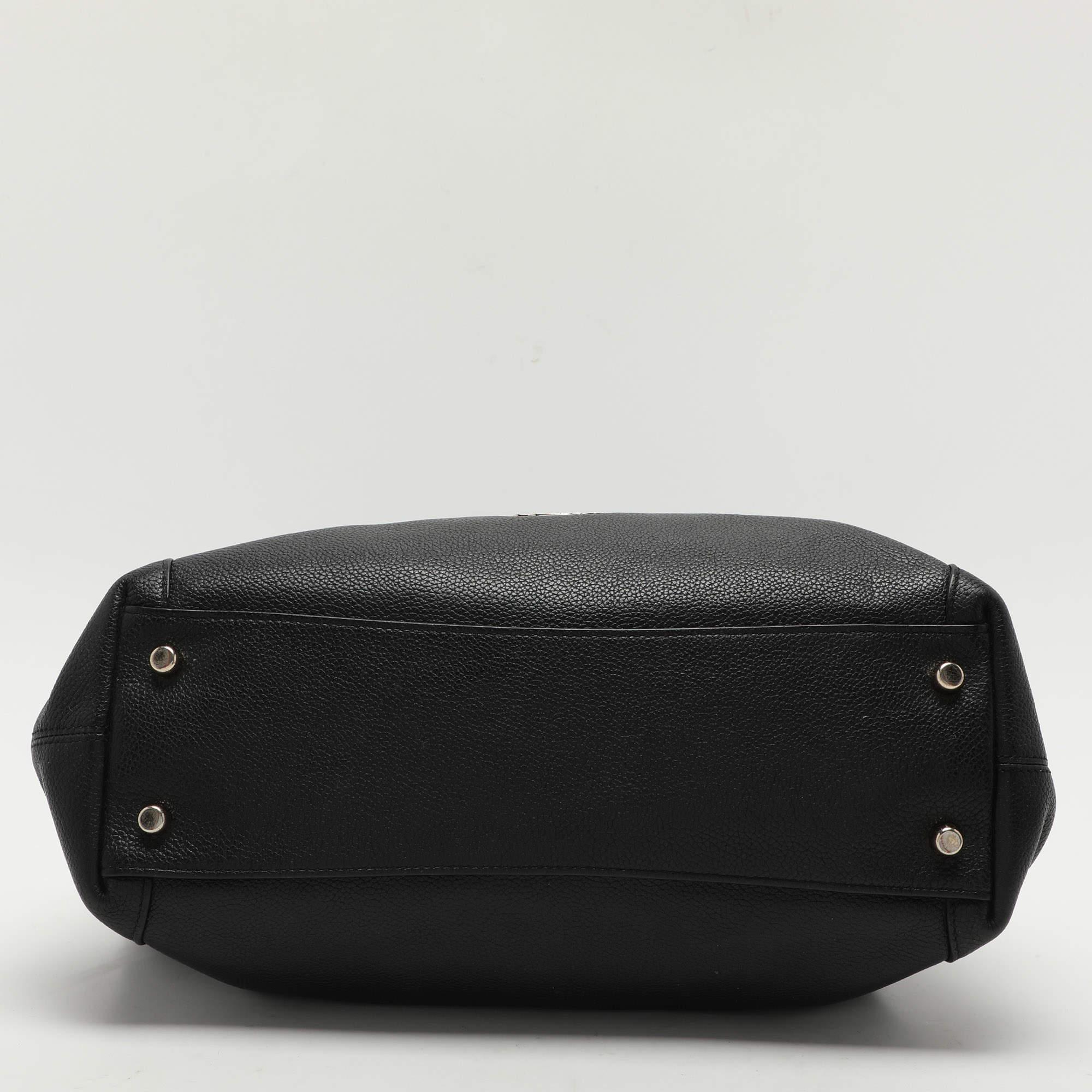 Coach Black Leather Edie 31 Satchel For Sale 4