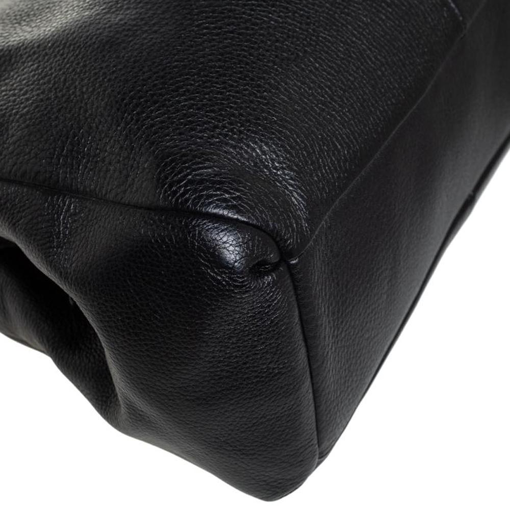 Coach Black Leather Edie Shoulder Bag For Sale 3