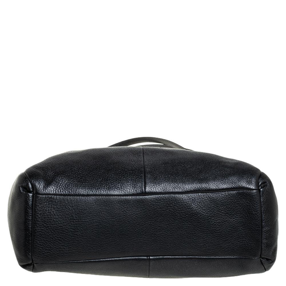 Coach Black Leather Edie Shoulder Bag For Sale 4