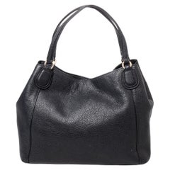 Coach Black Leather Edie Shoulder Bag