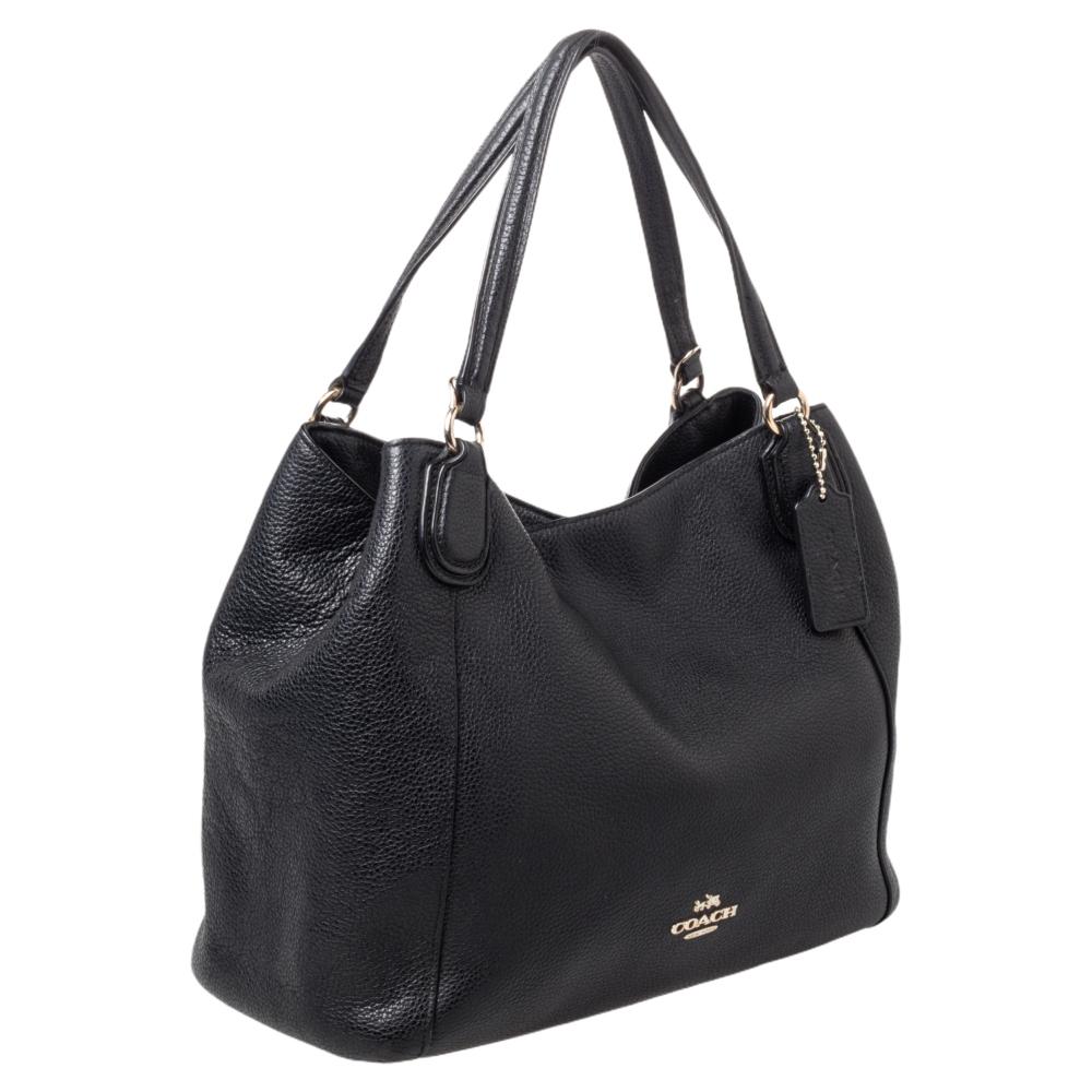 Women's Coach Black Leather Edie Shoulder Bag