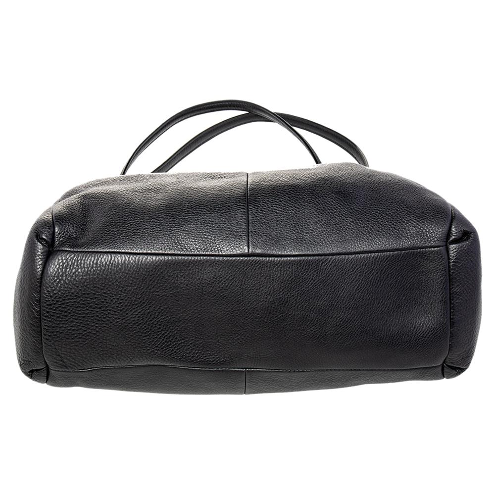 Coach Black Leather Edie Shoulder Bag For Sale 1