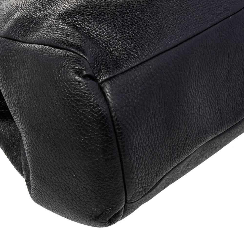 Coach Black Leather Edie Shoulder Bag For Sale 2
