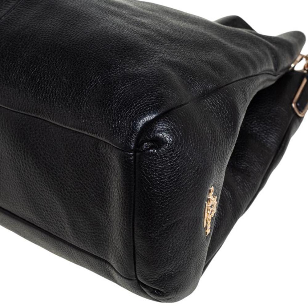 Coach Black Leather Edie Shoulder Bag For Sale 2