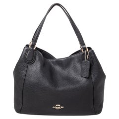 Used Coach Black Leather Edie Shoulder Bag