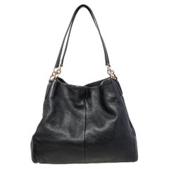 Coach Black Leather Edie Shoulder Bag