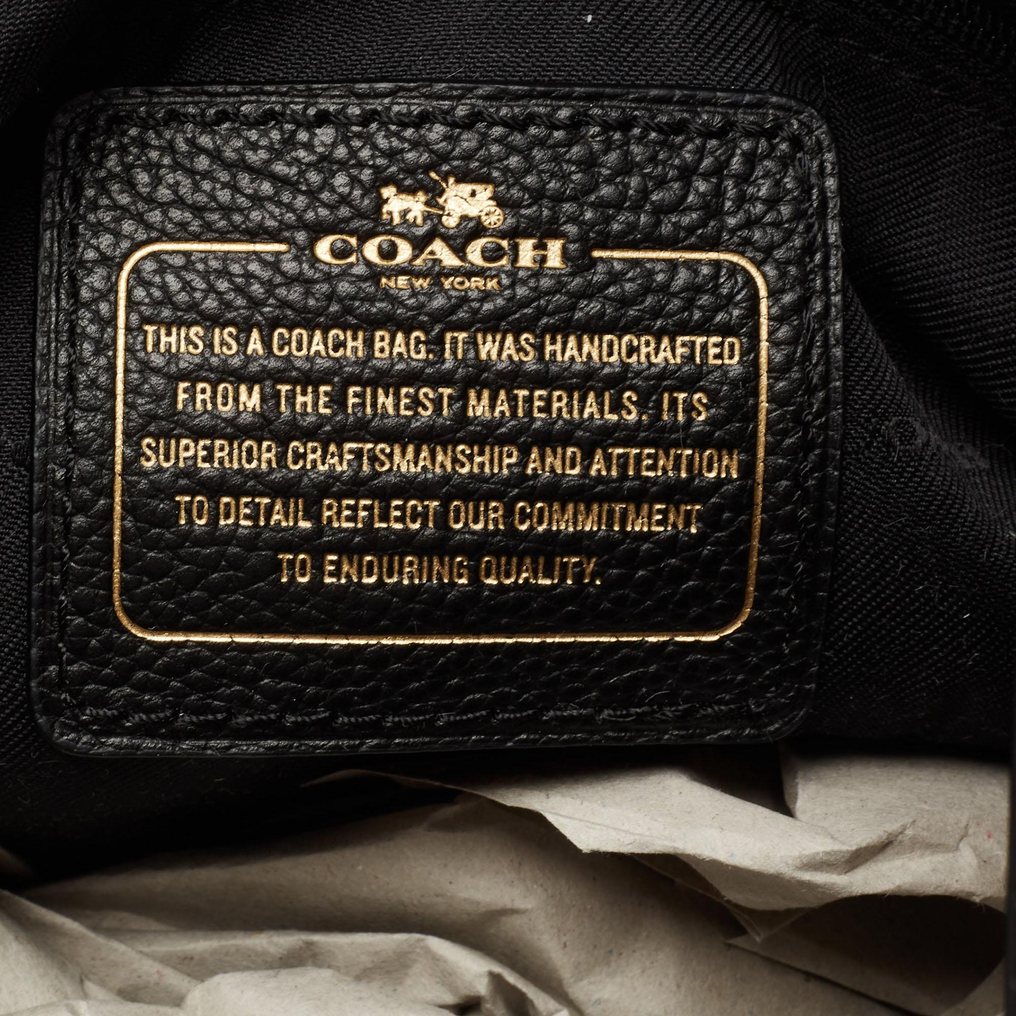 Coach Black Leather Edie Turnlock Shoulder Bag 3