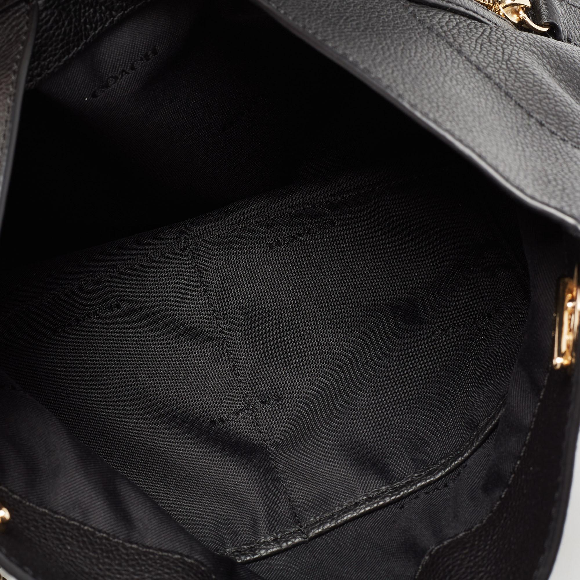 Coach Black Leather Edie Turnlock Shoulder Bag 1