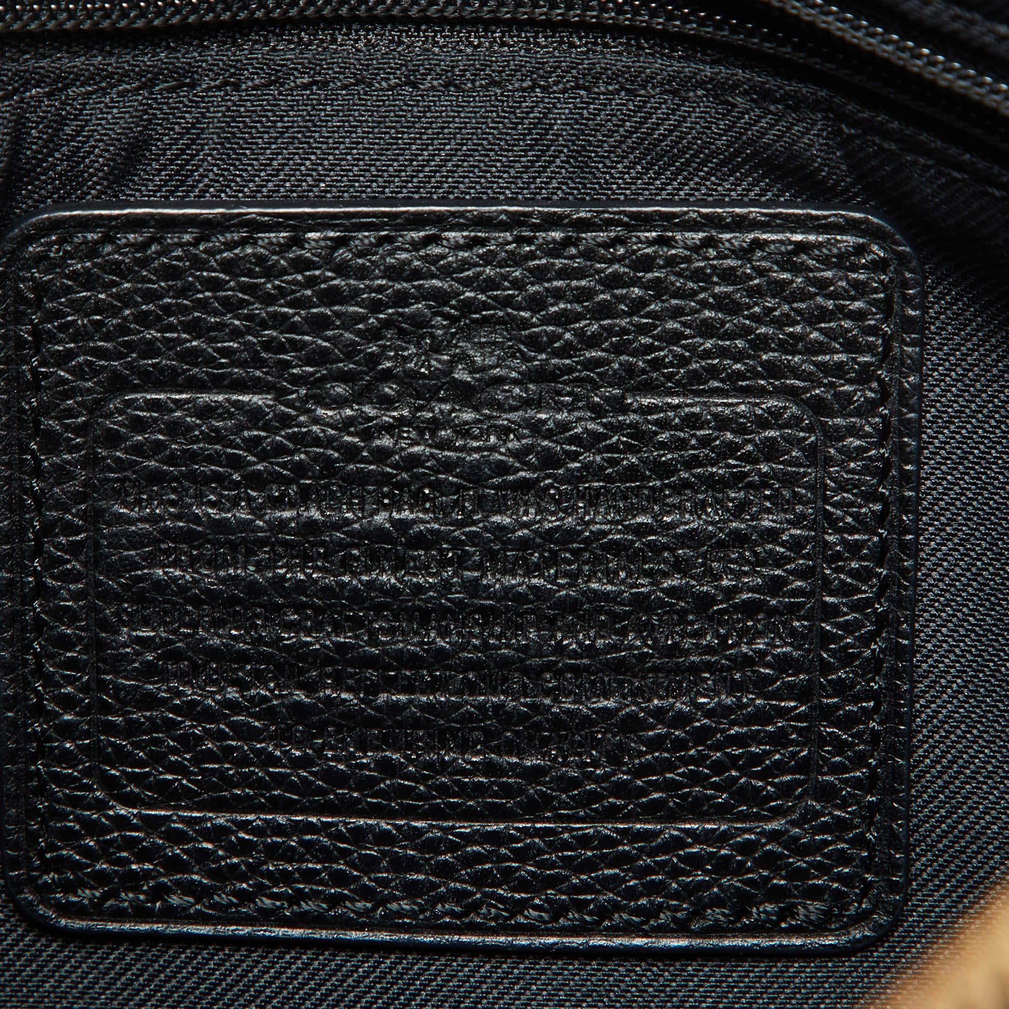 Coach Black Leather Embossed Horse and Carriage Bag 4