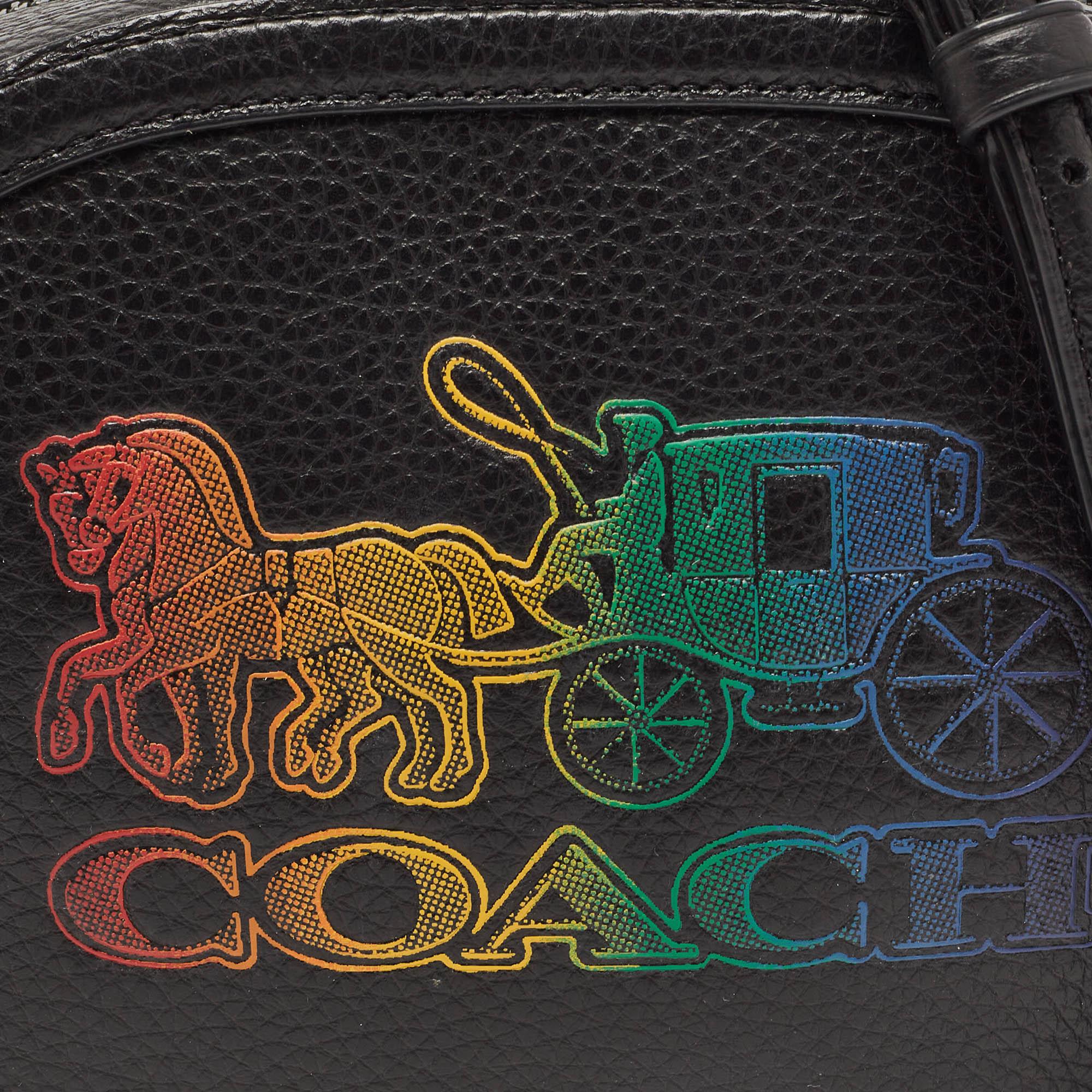 Coach Black Leather Horse And Carriage Camera Crossbody Bag 6