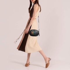 Coach Black Leather Horse And Carriage Camera Crossbody Bag