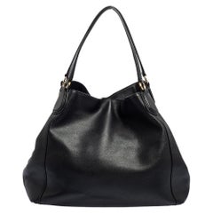 Coach Black Leather Horse Carriage Large Edie Shoulder Bag