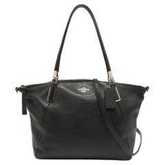 Coach Black Leather Kelsey Satchel