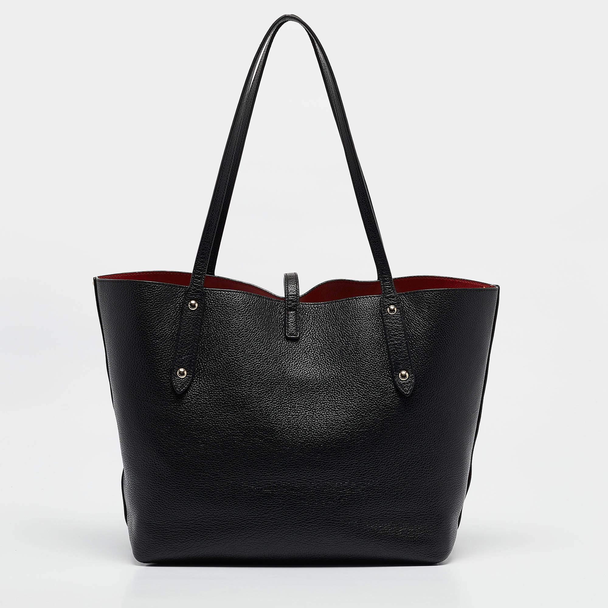 Women's Coach Black Leather Market Tote