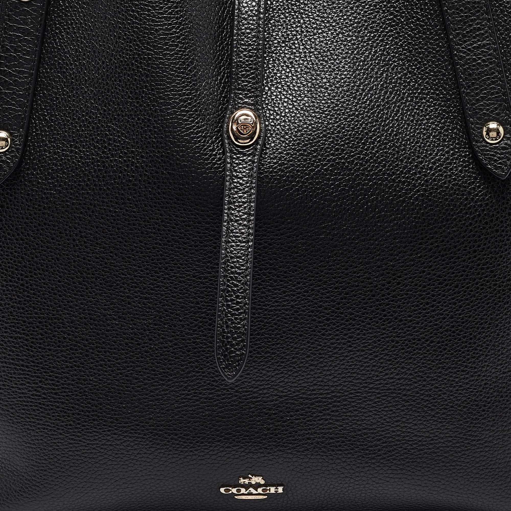 Coach Black Leather Market Tote 1