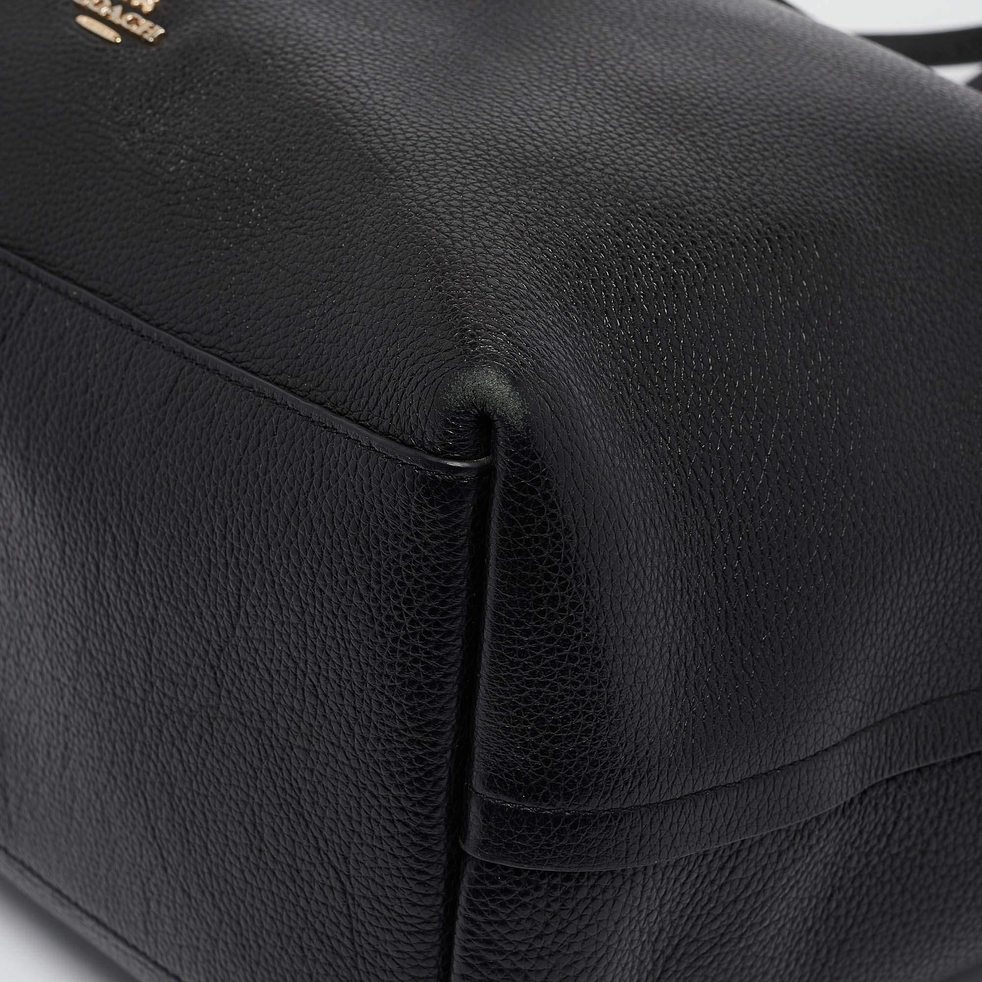 Coach Black Leather Market Tote 2
