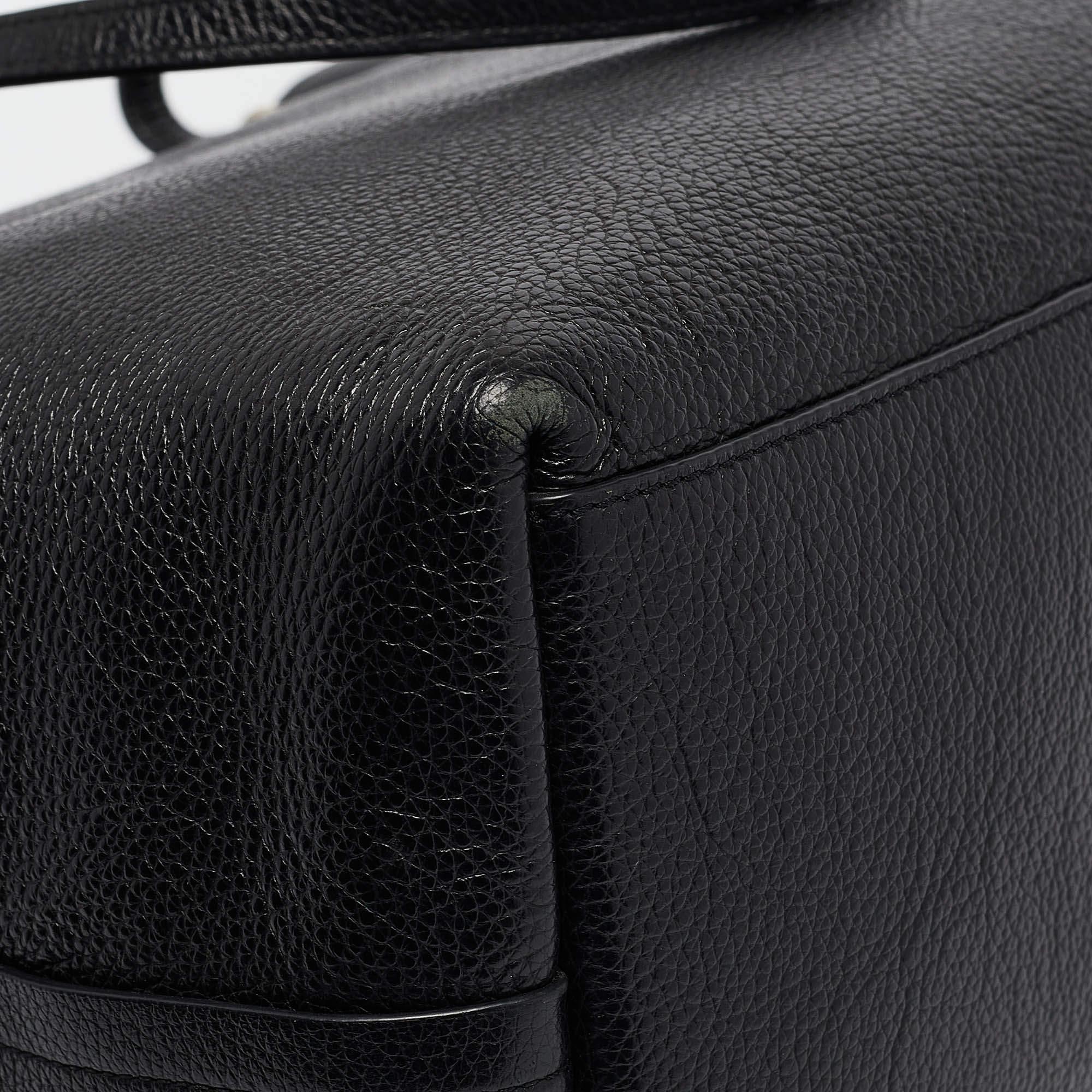 Coach Black Leather Market Tote 3