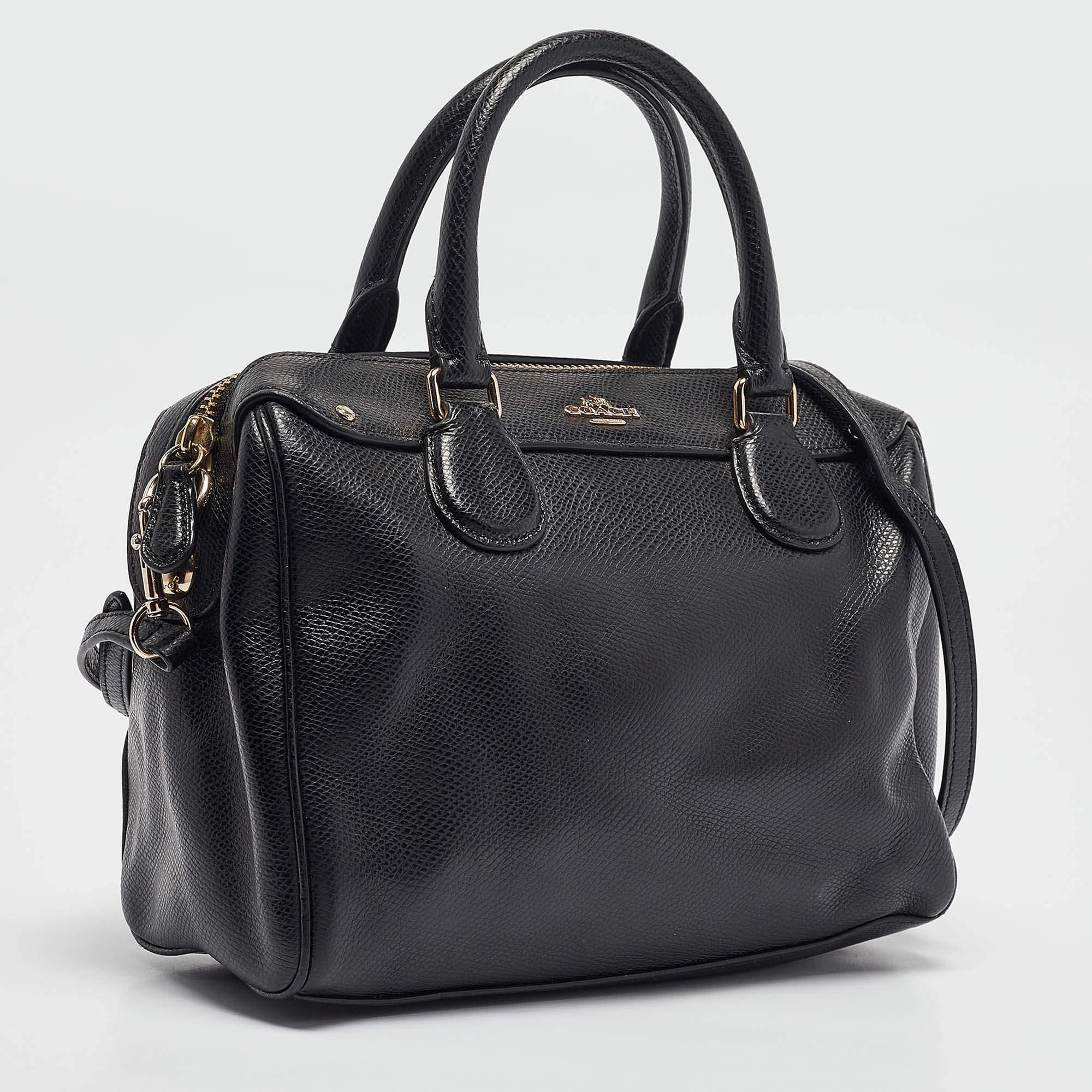 Coach Black Leather Mini Bennett Satchel In Good Condition In Dubai, Al Qouz 2
