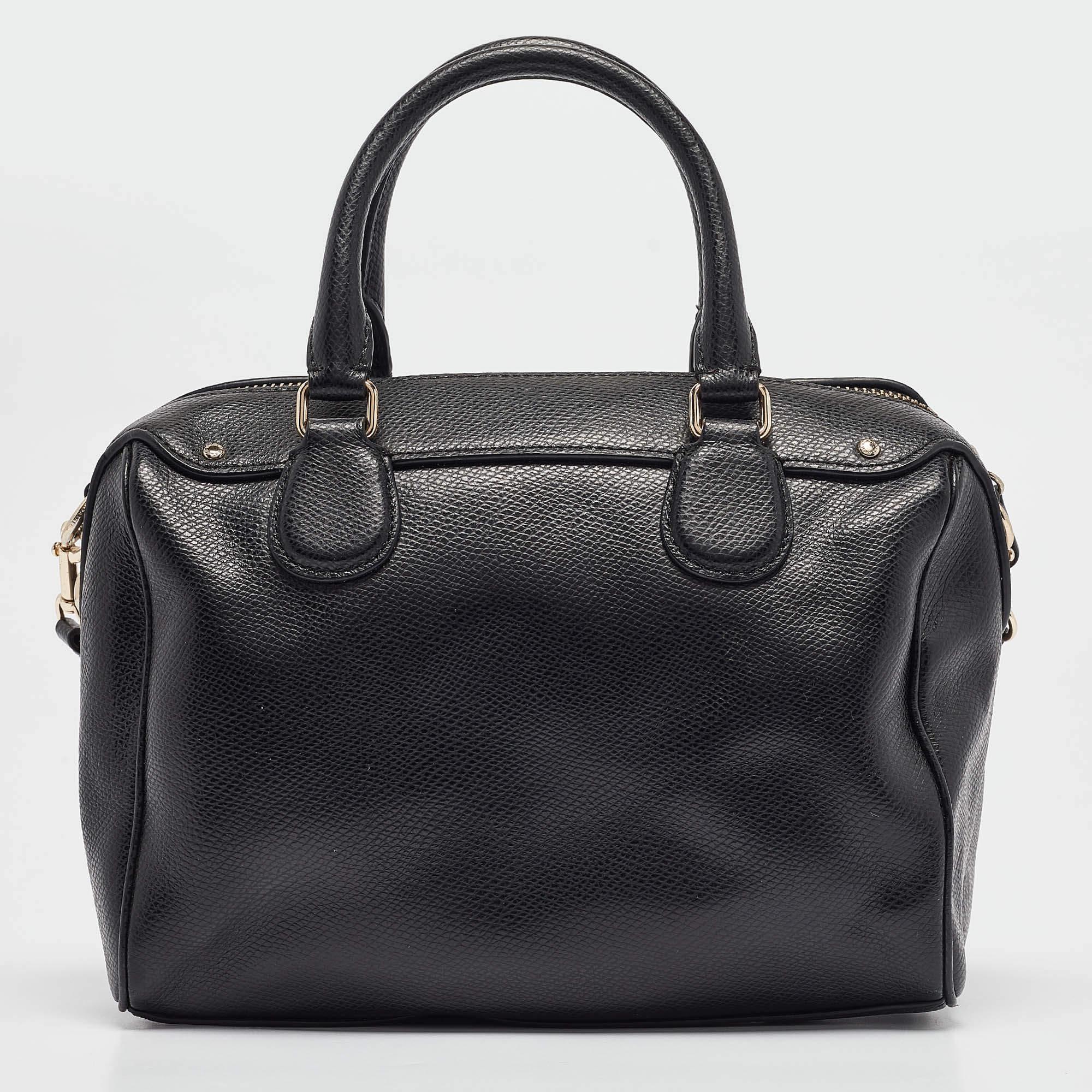 Women's Coach Black Leather Mini Bennett Satchel