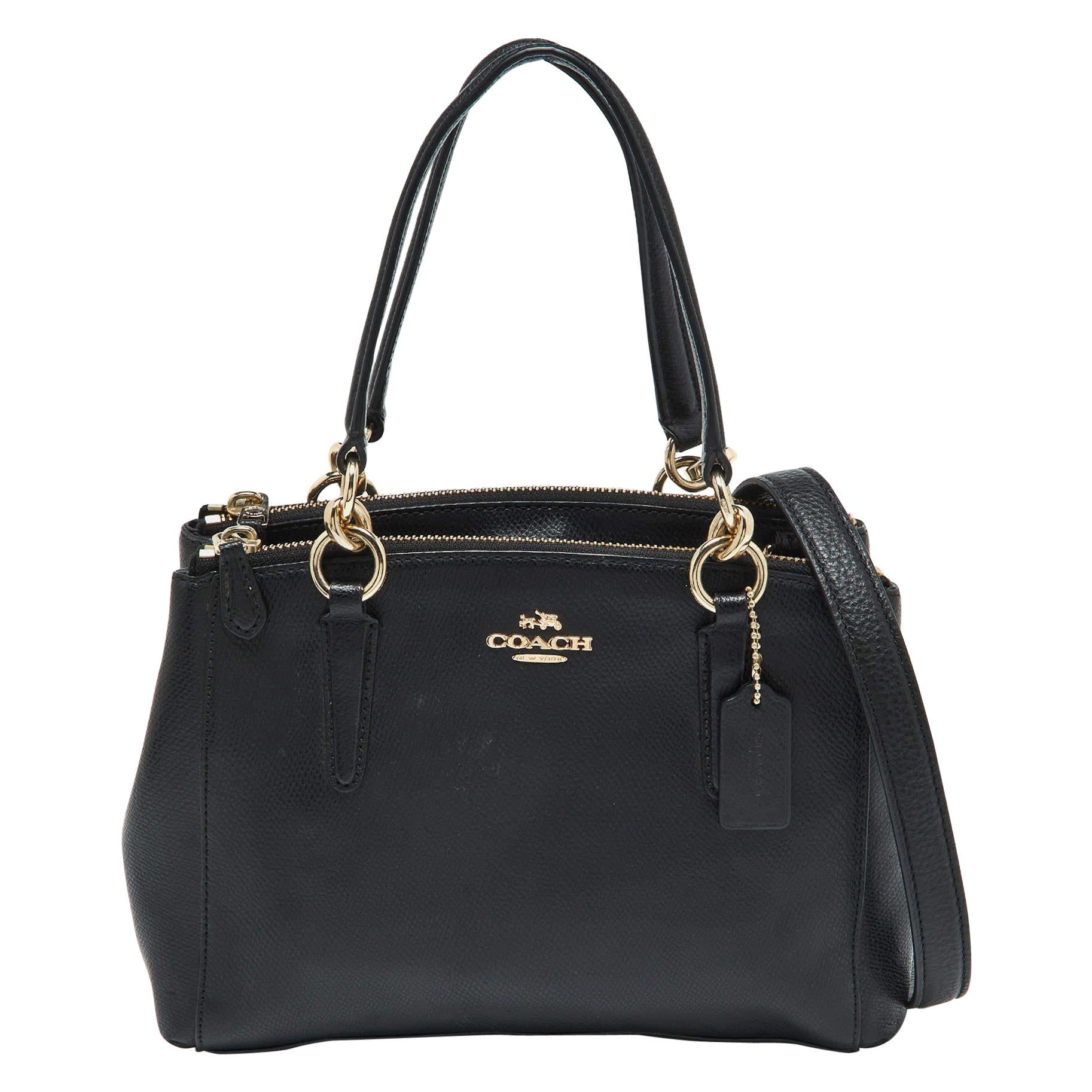 Coach Black Leather Mini Christie Carryall Satchel