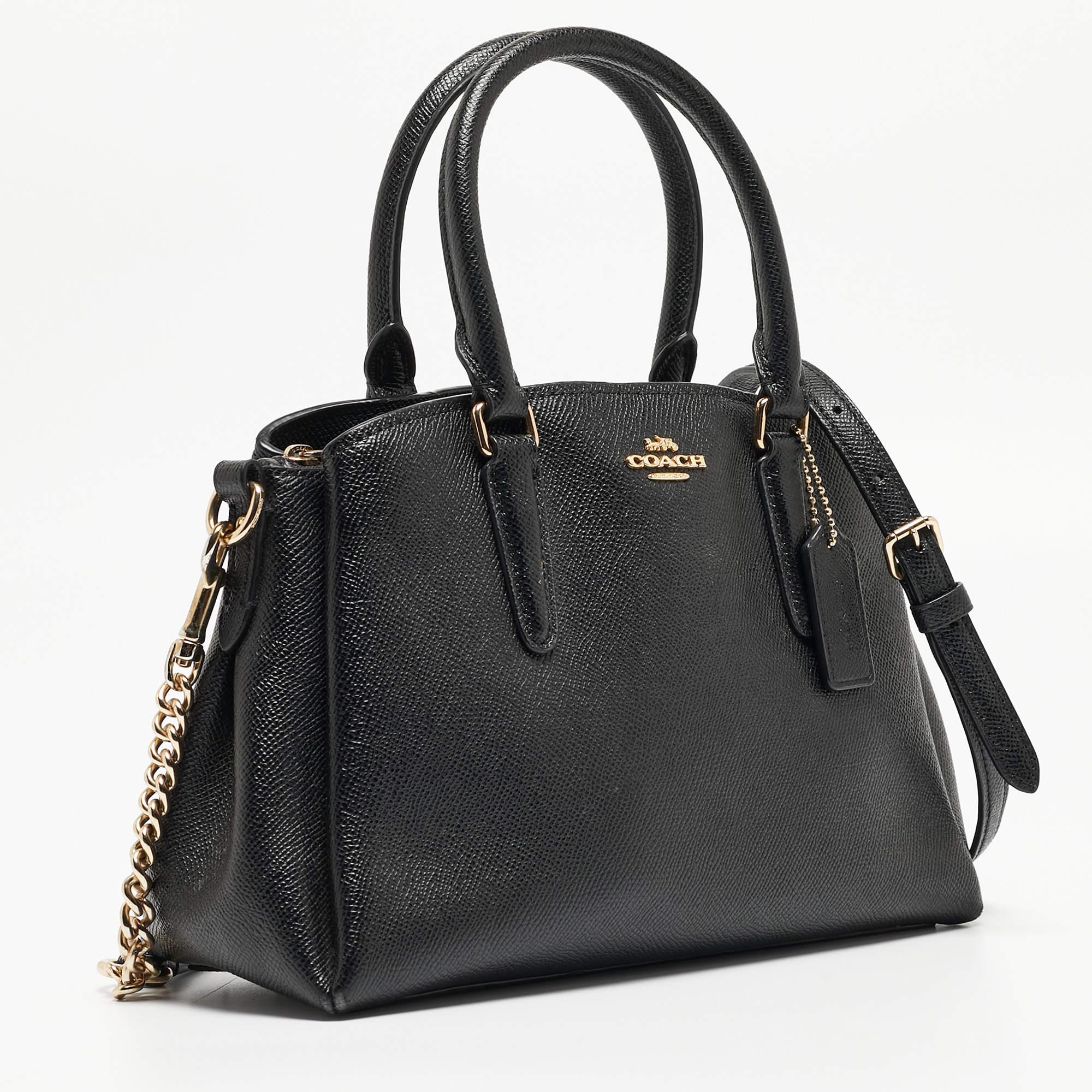 Coach Black Leather Mini Sage Carryall Satchel In Good Condition In Dubai, Al Qouz 2