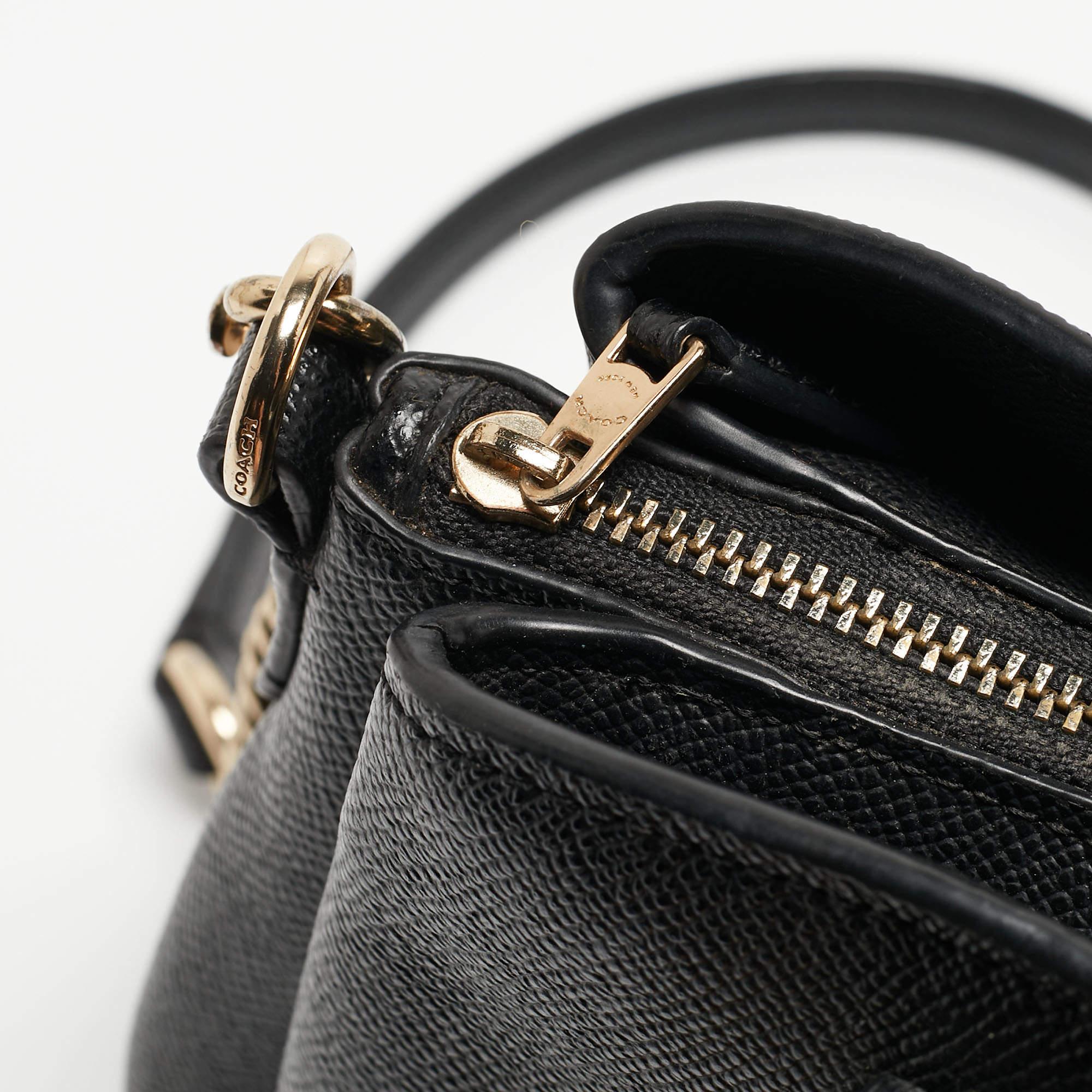 Coach Black Leather Mini Sage Carryall Satchel 2