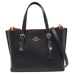 Coach Black Leather Mollie 25 Tote
