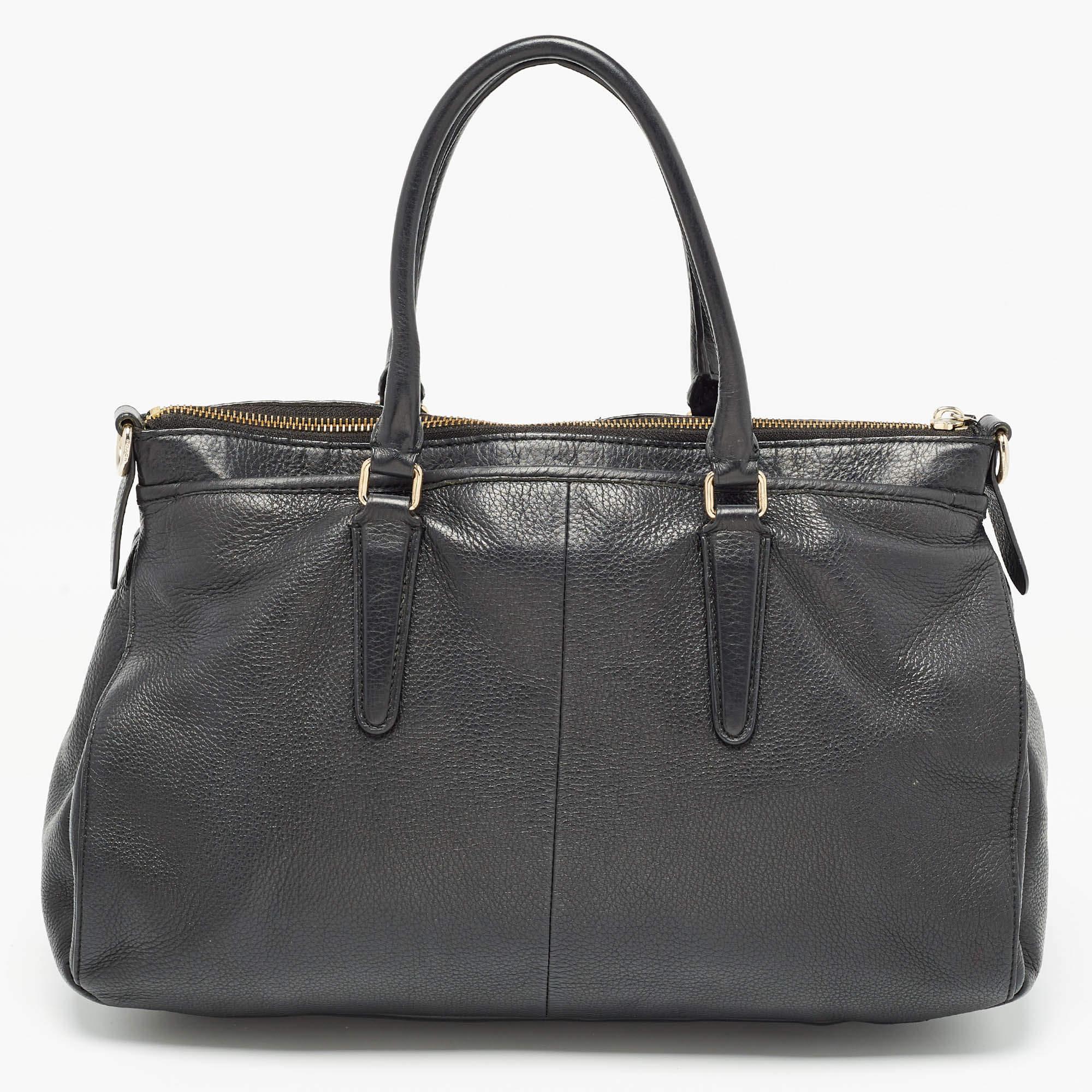 Women's Coach Black Leather Morgan Tote For Sale