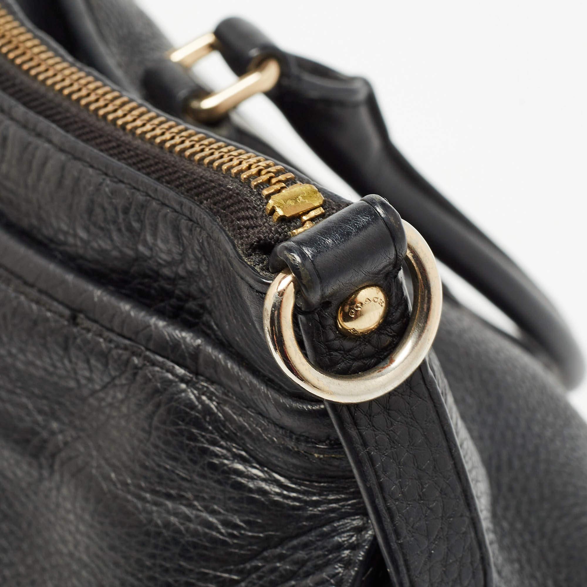 Coach Black Leather Morgan Tote For Sale 1