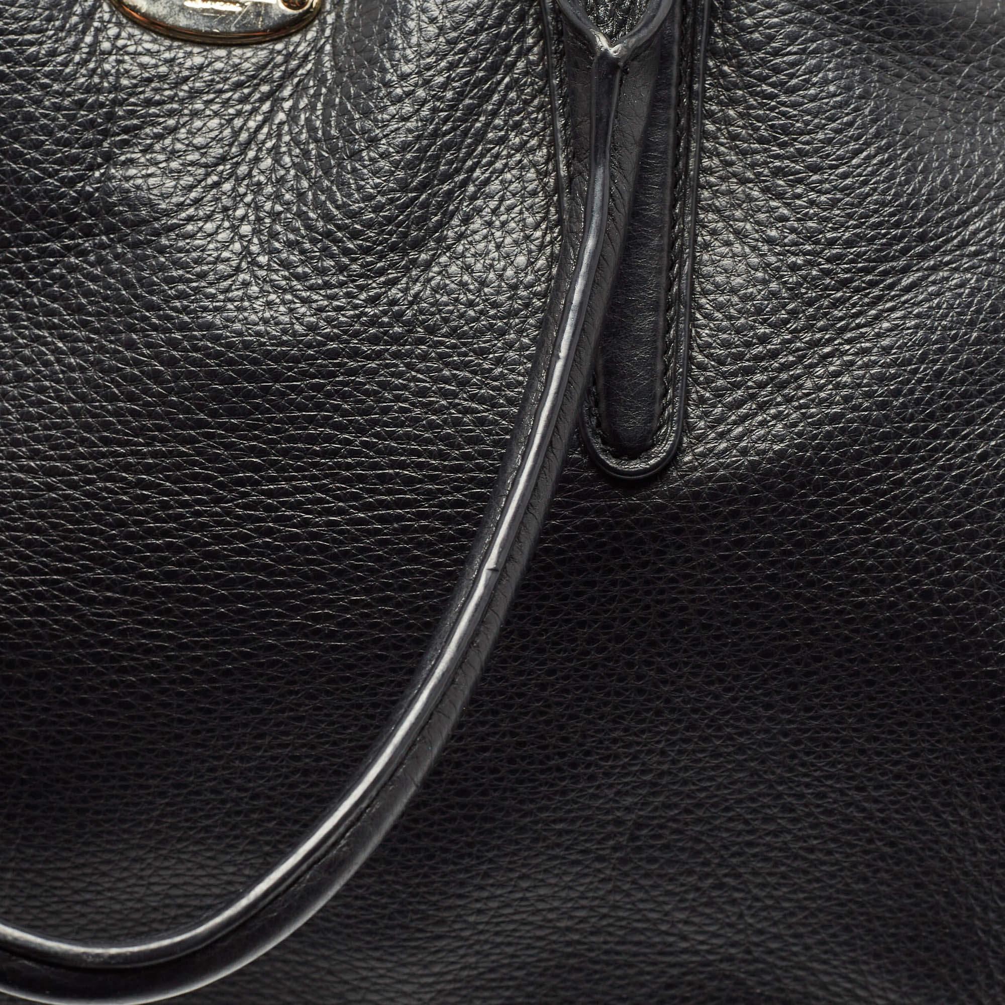 Coach Black Leather Morgan Tote For Sale 5