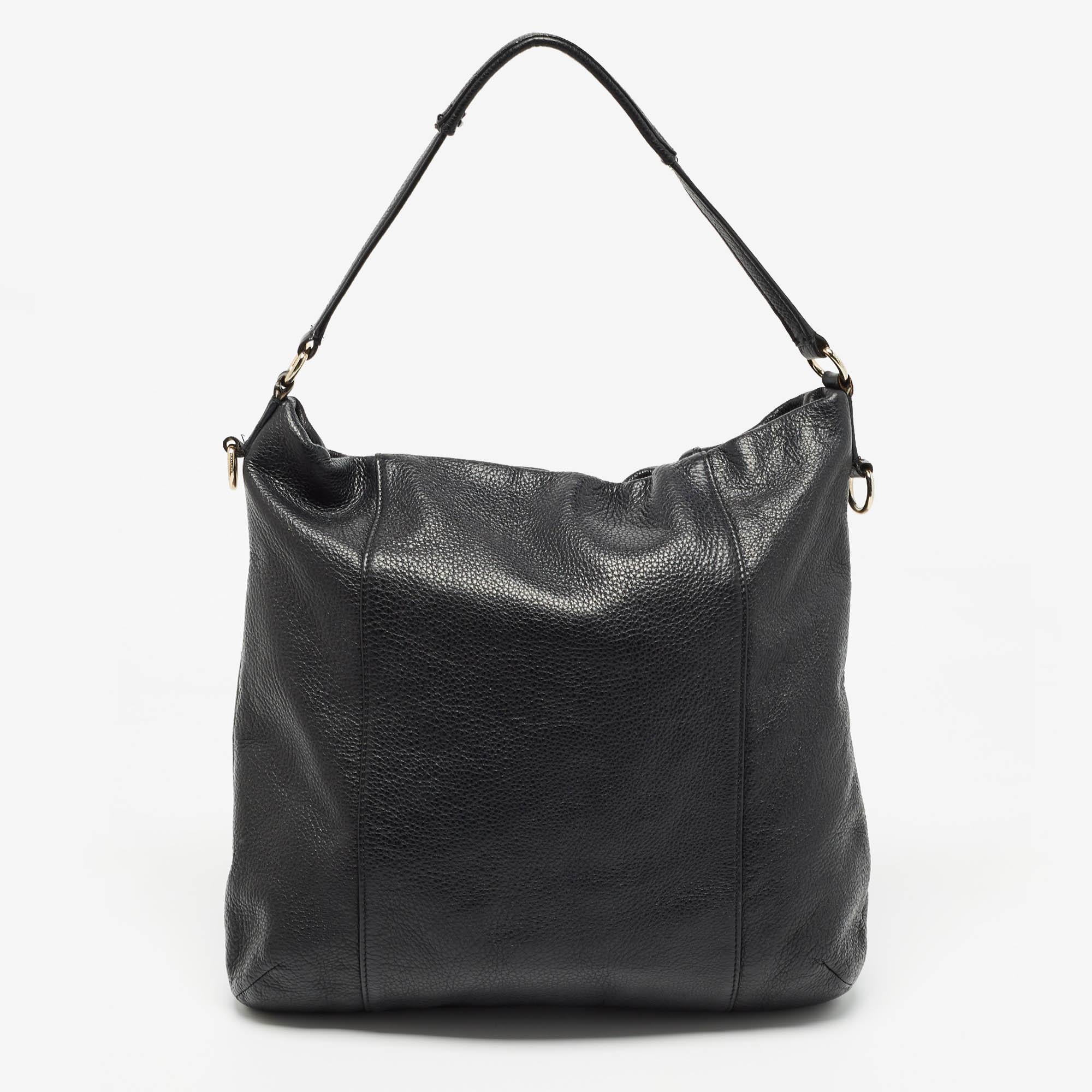 Women's Coach Black Leather Scout Hobo