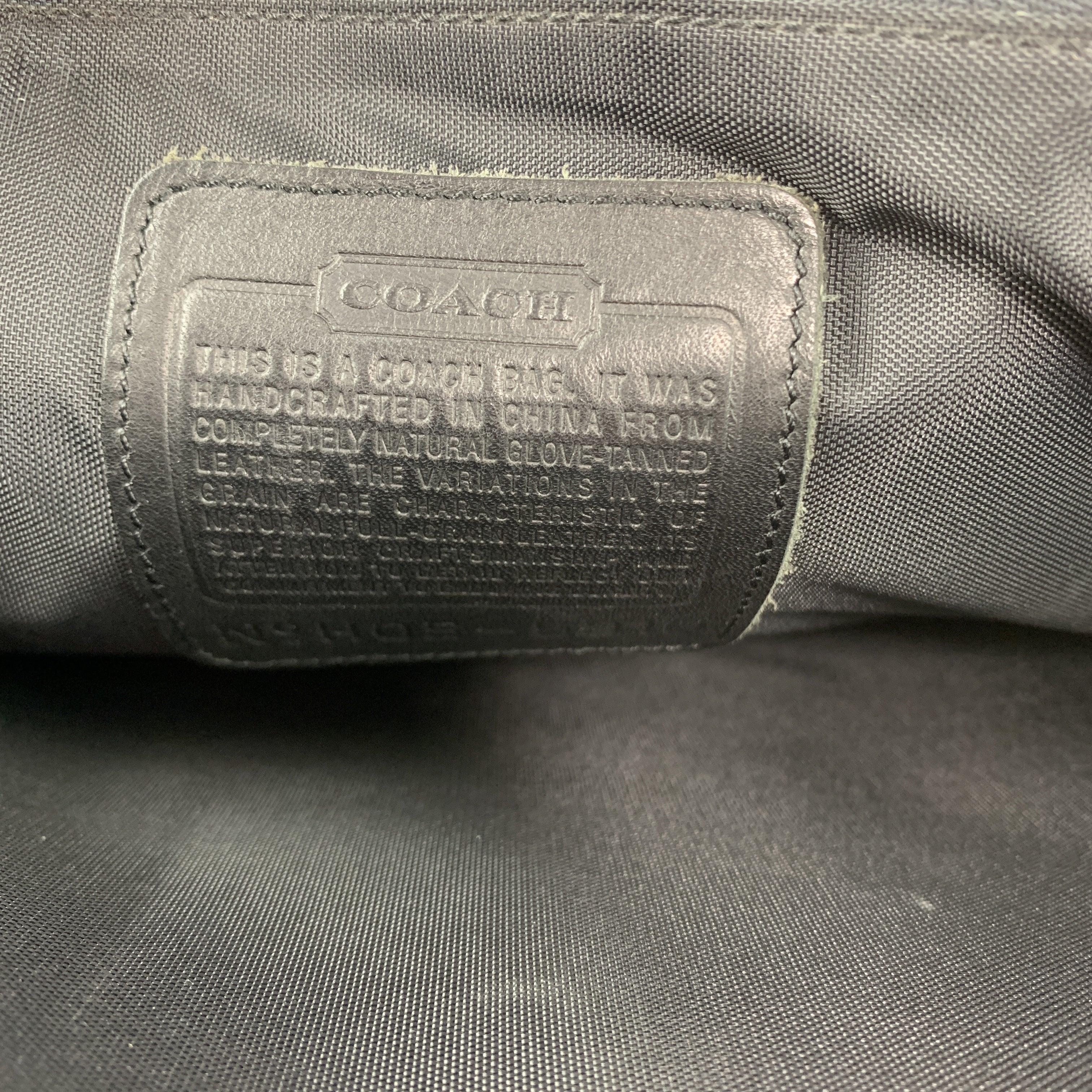 COACH Black Leather Shoulder Strap Double Closure Briefcase For Sale 6