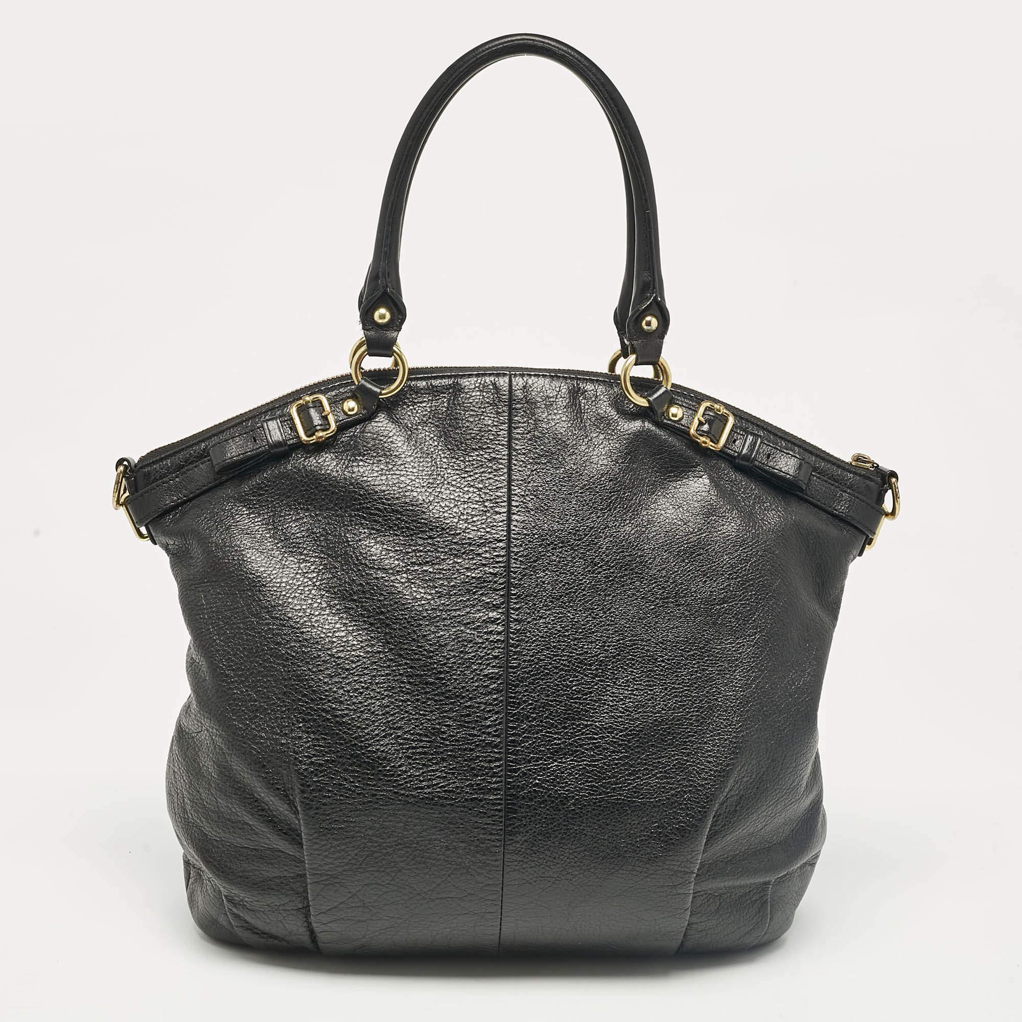 Women's Coach Black Leather Sophia Madison Tote