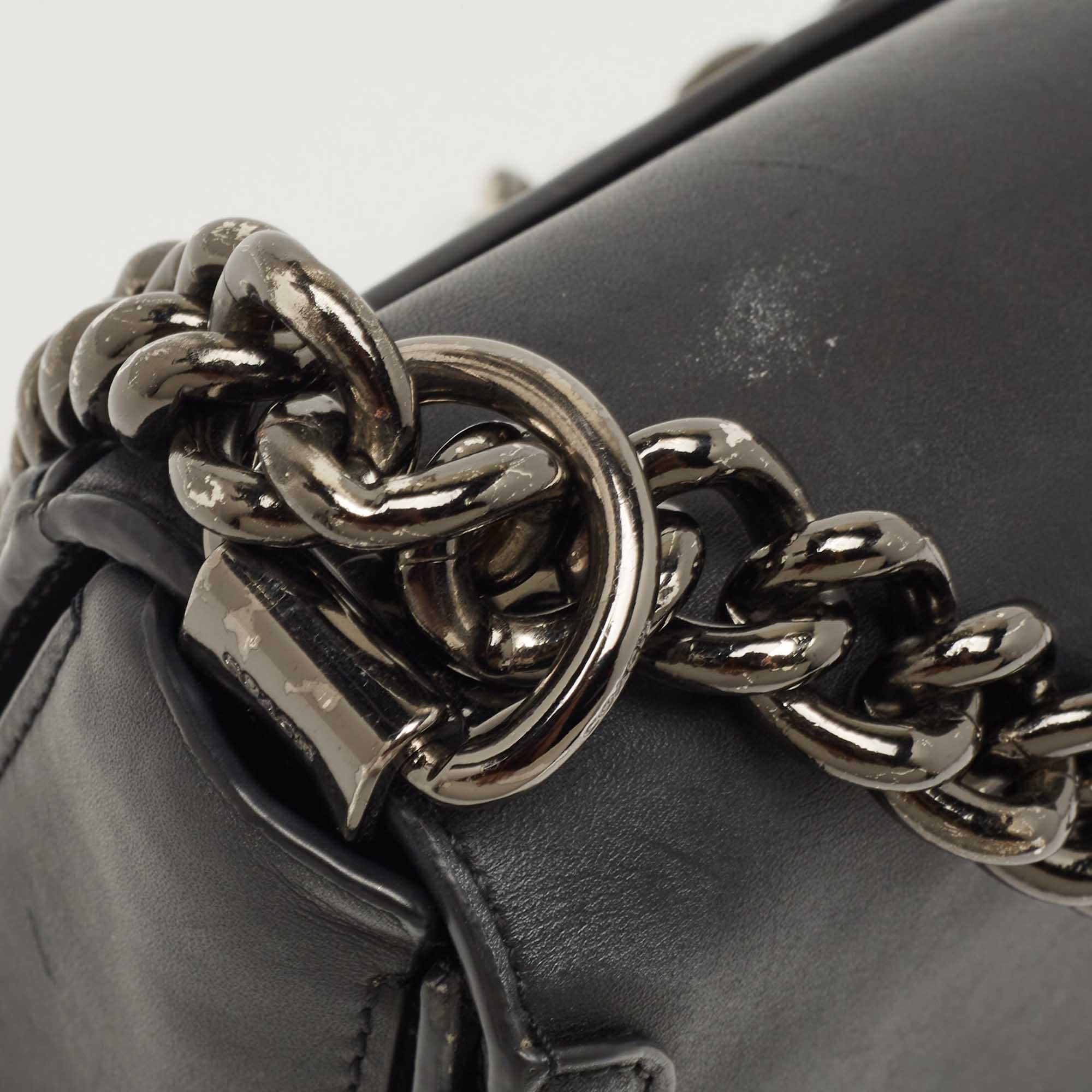 Coach Black Leather Swagger Flap Crossbody Bag For Sale 2