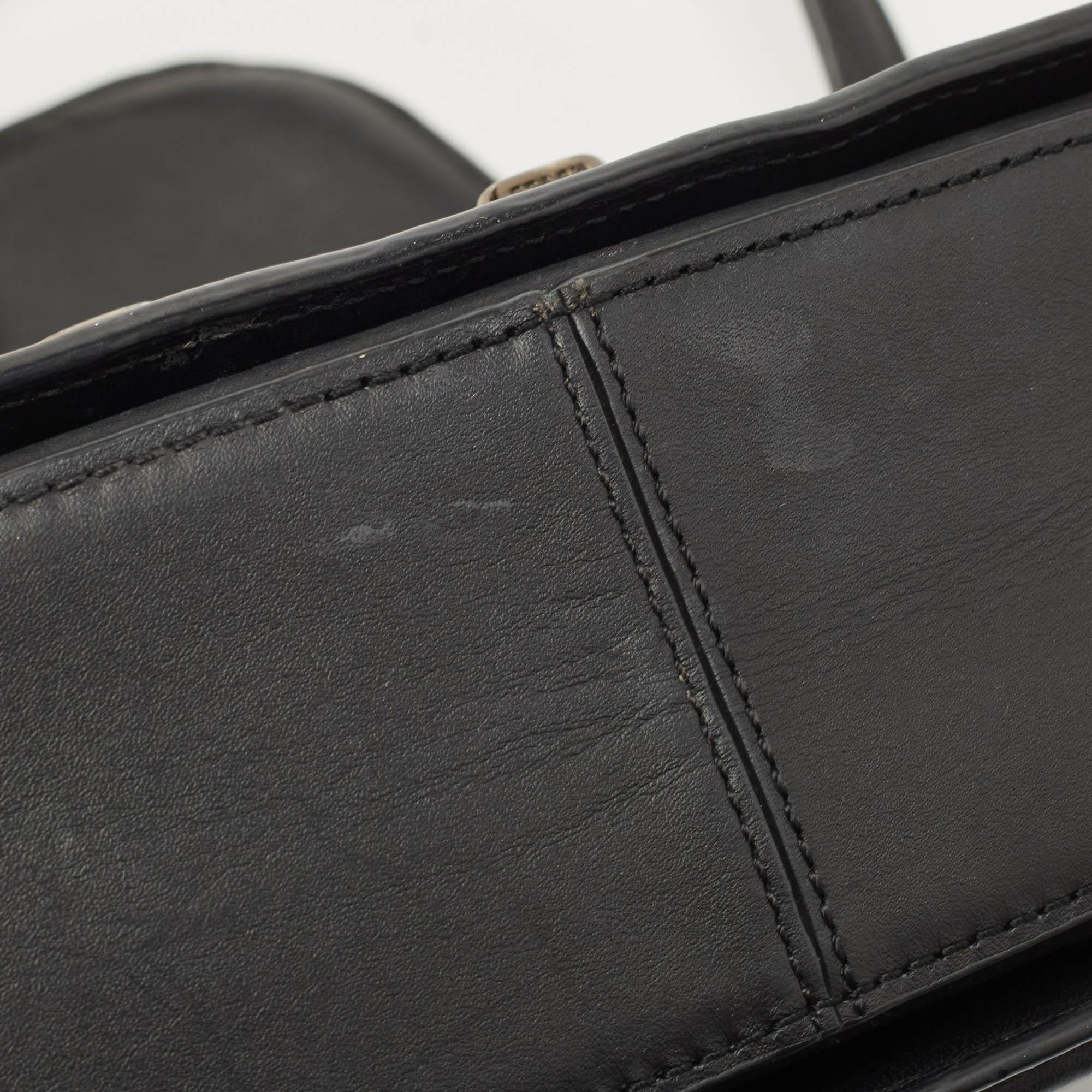 Coach Black Leather Swagger Flap Crossbody Bag For Sale 3