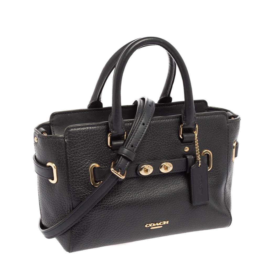 Coach Black Leather Swagger Satchel 1