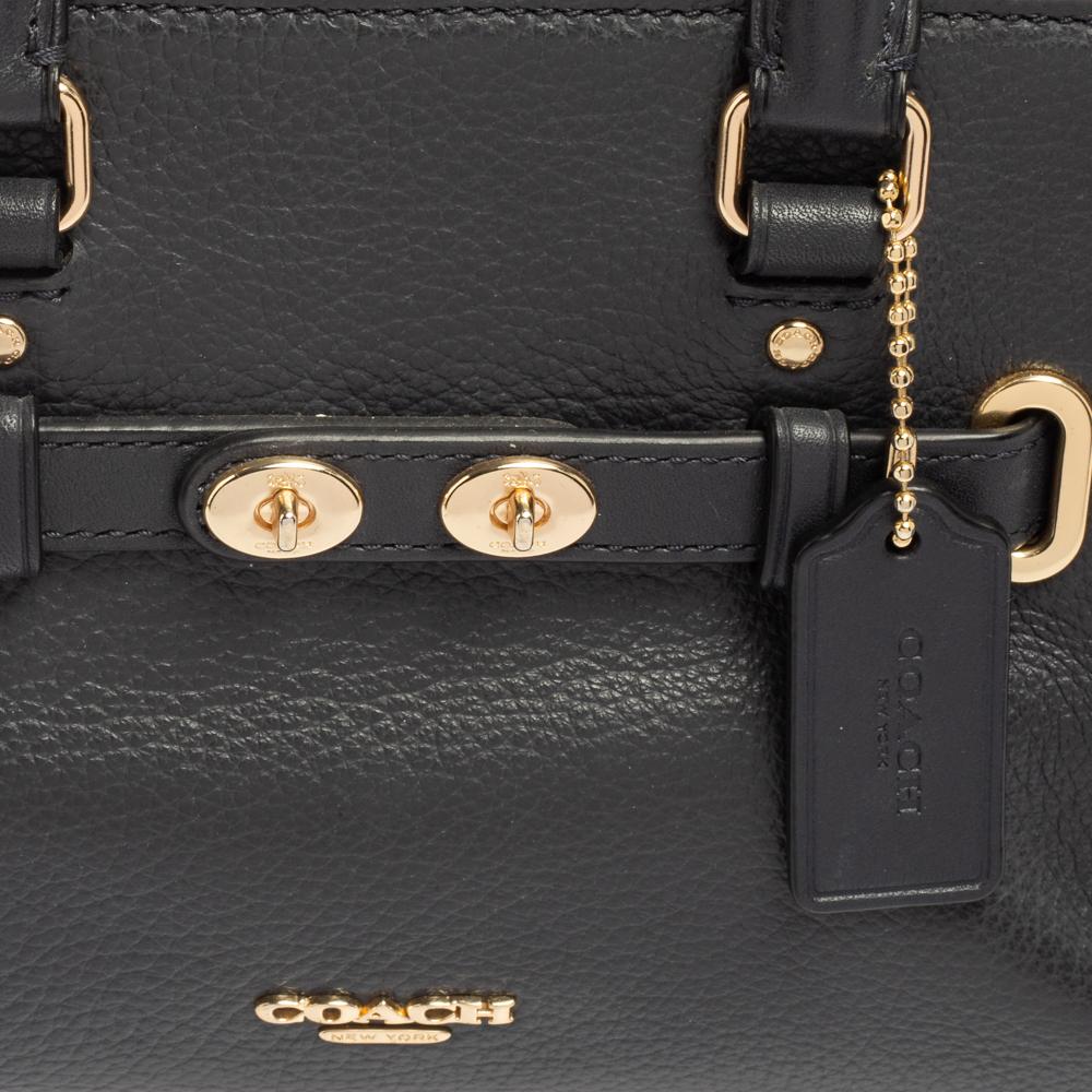 Coach Black Leather Swagger Satchel 2