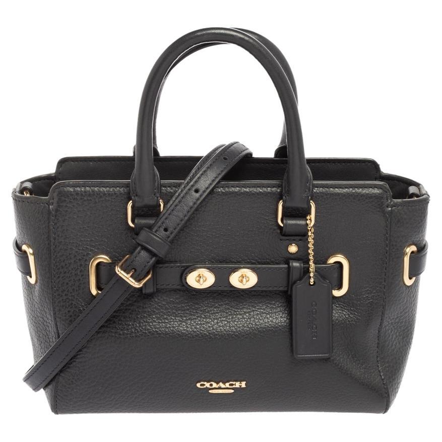 Coach Black Leather Swagger Satchel