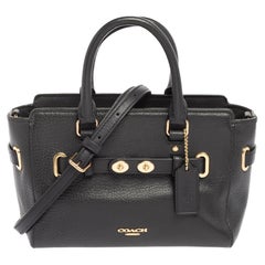 Coach Black Leather Swagger Satchel